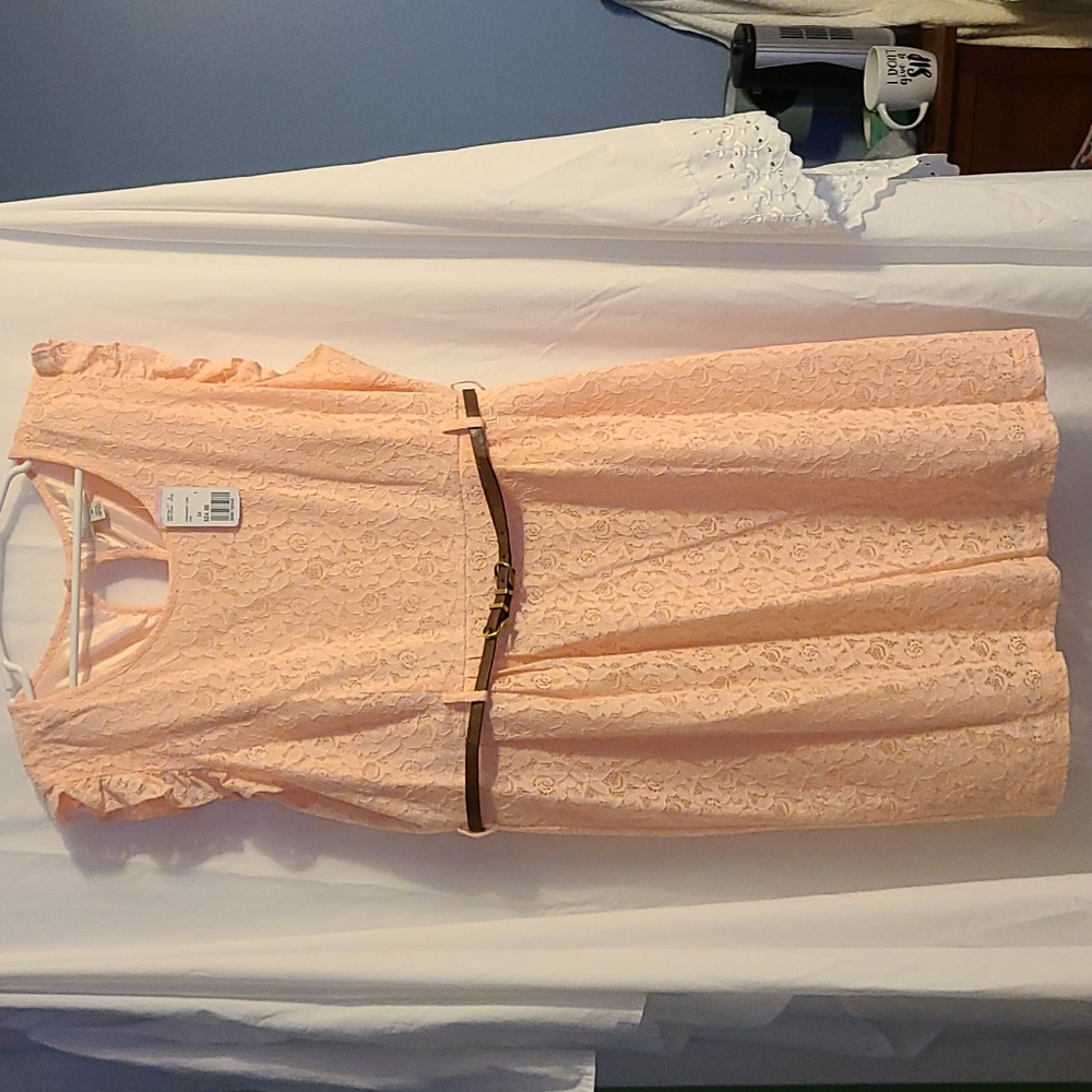 Forever 21 lace sleeveless midi shift dress (3x)